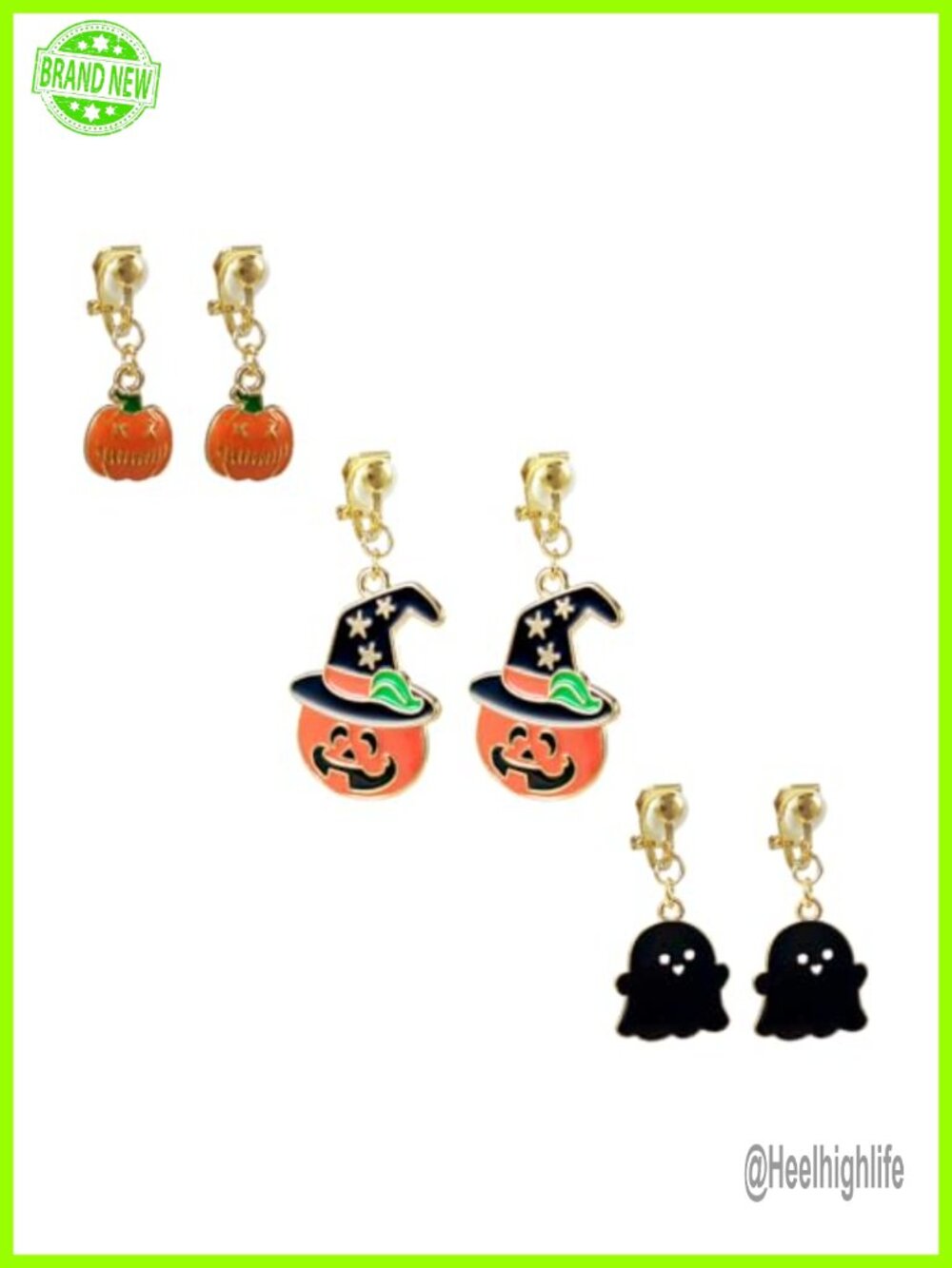 Clip On Halloween Dangle Earrings Set for Women Hypoallergenic Lightweight